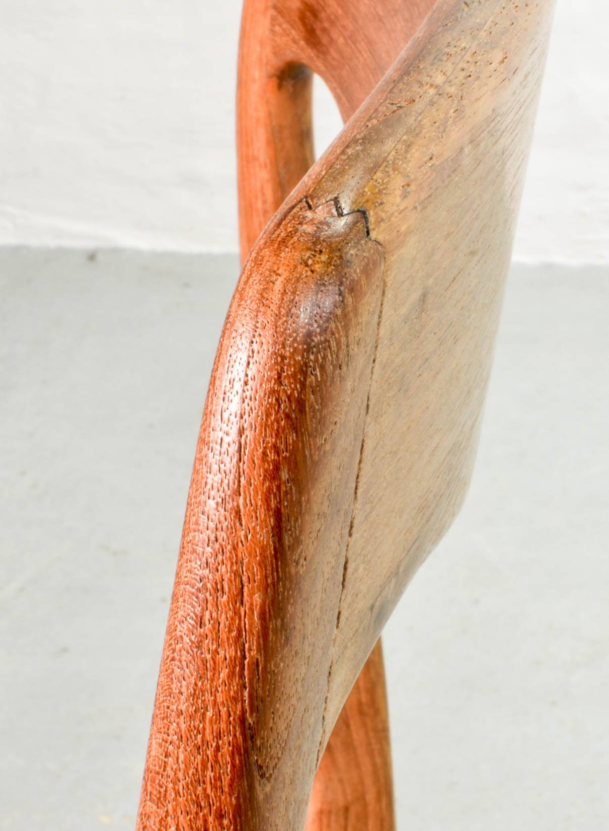 Niels Otto Moller Style Solid Teak Wood Dining Chairs with Leatherette 50s