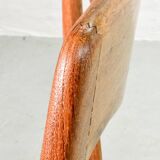 Niels Otto Moller Style Solid Teak Wood Dining Chairs with Leatherette 50s