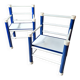 Paire de chaises enfants en bois bleu et blanc