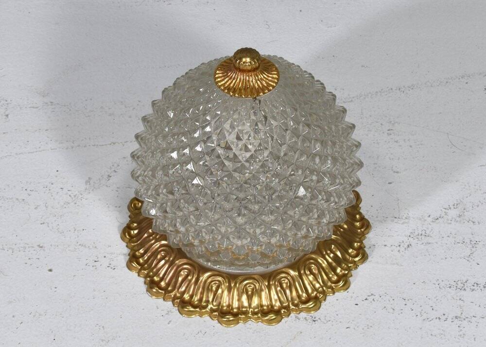 Brass pineapple ceiling or wall light by Gaetano Sciolari, Italy, 1960s-1970s