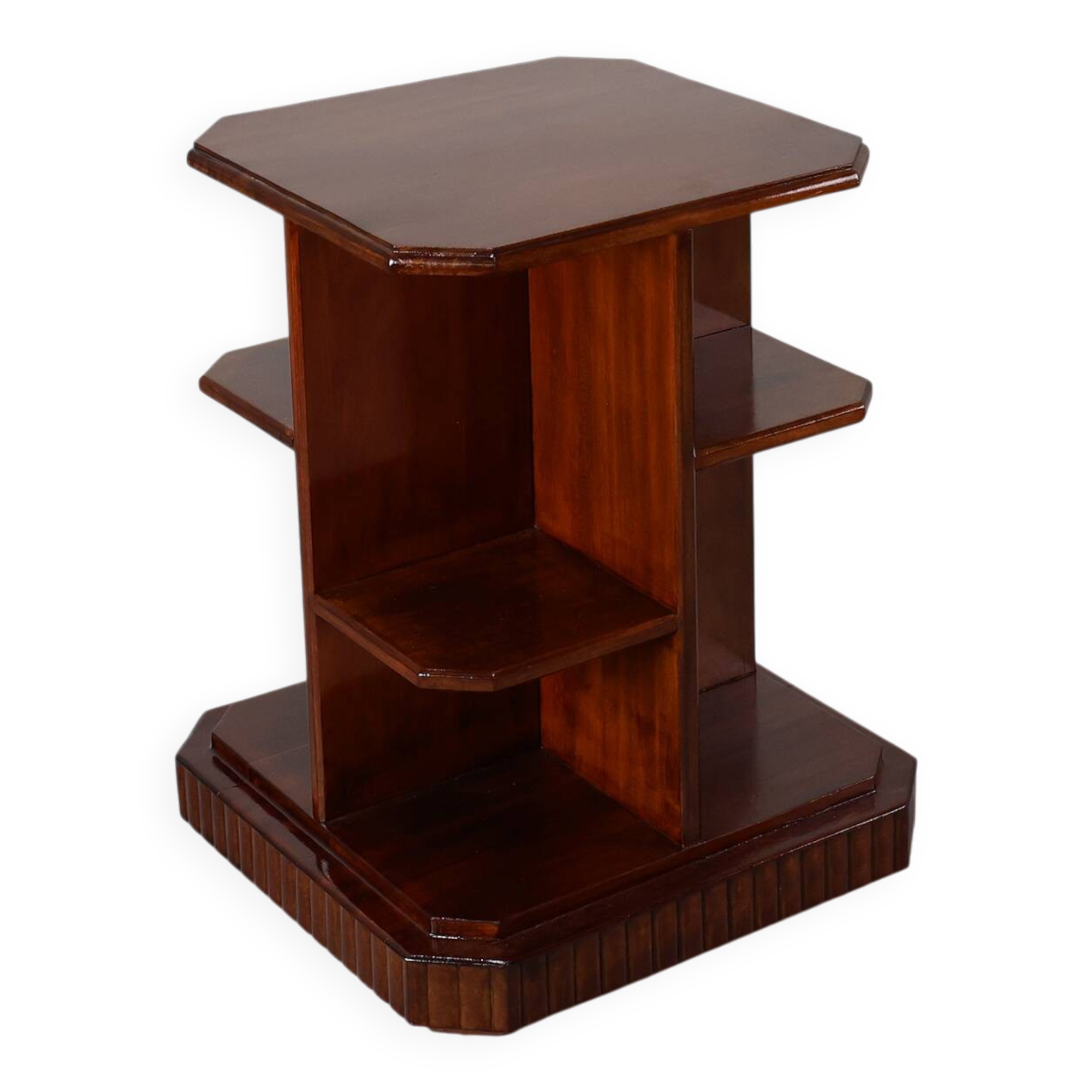 French Art Deco Side Table in Wood, circa 1920