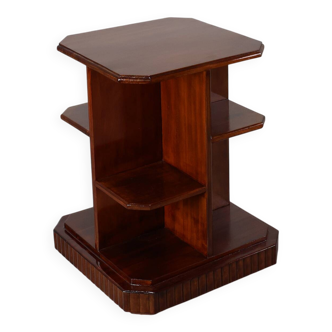 French Art Deco Side Table in Wood, circa 1920