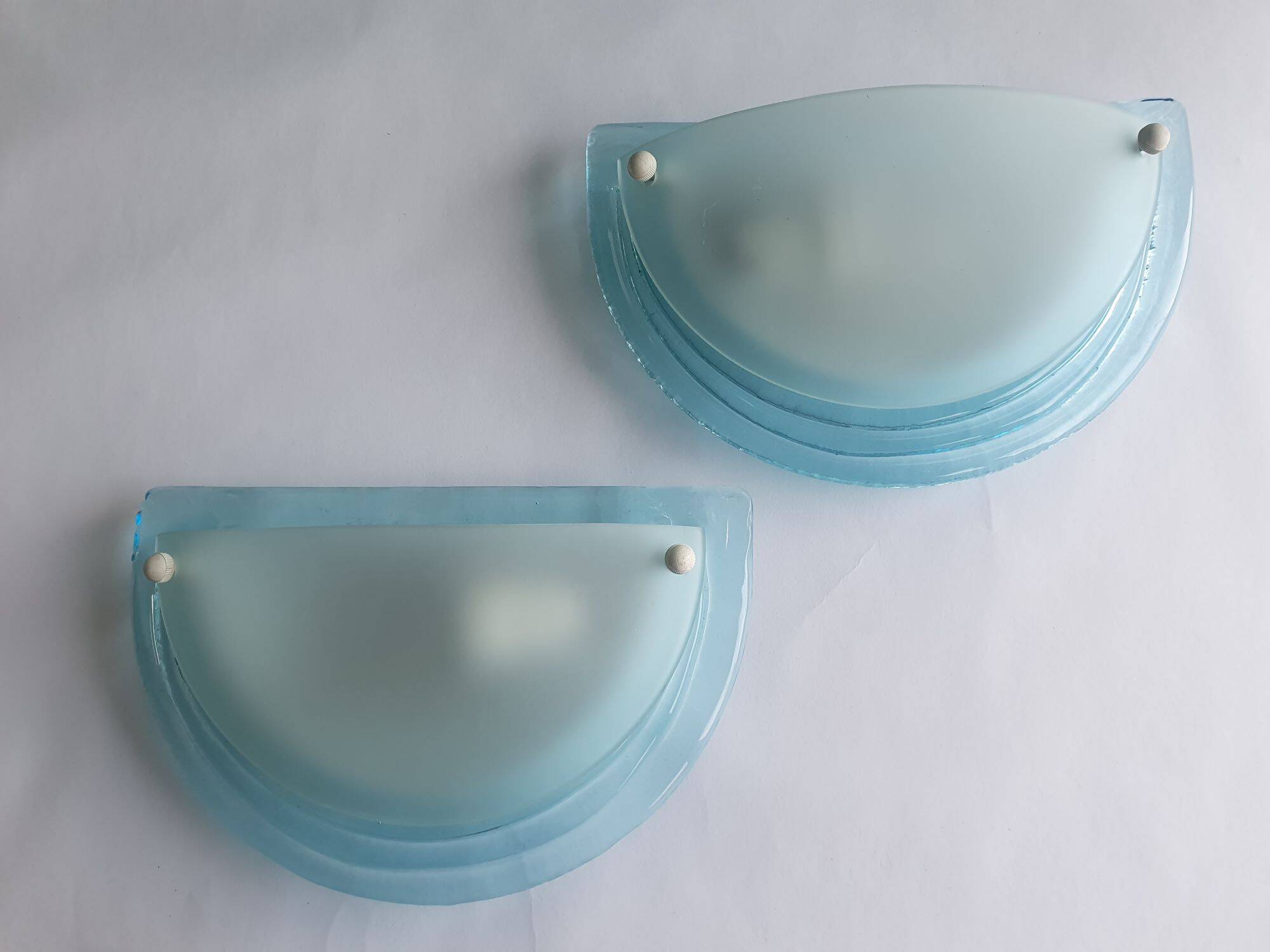 Pair of vintage half-moon wall sconces