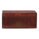 Antique red chest with floral patterns (c.1900) #9