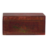 Antique red chest with floral patterns (c.1900) #9