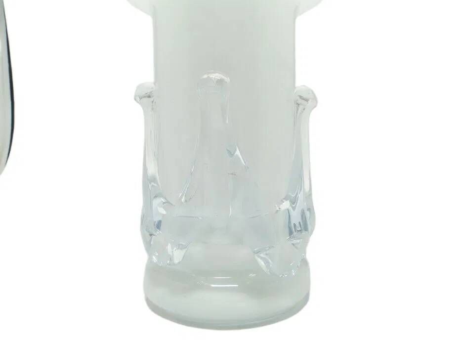 ABX Modernism Vase, white glass, Poland, 1970s
