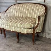 Louis XV style carved wooden basket bench, circa 1880