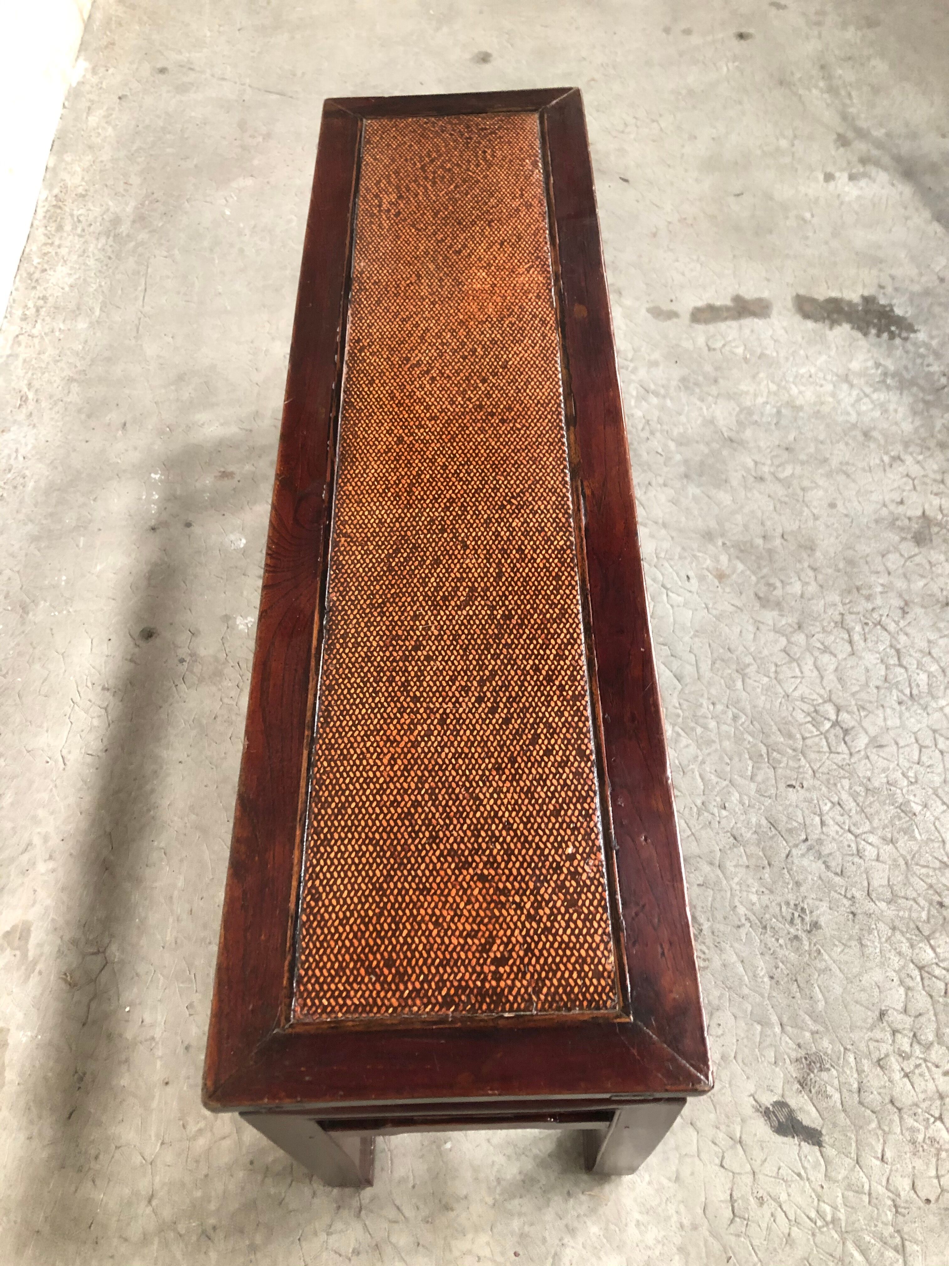 Asian style bench exotic wood 80s
