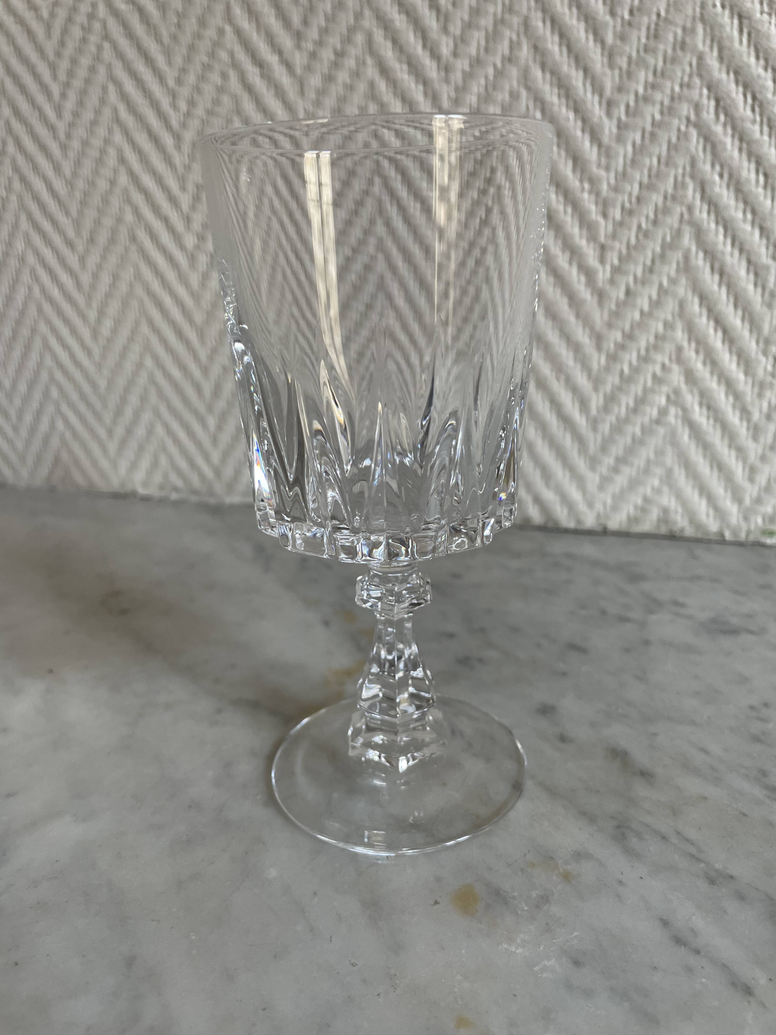 Set of six Bayel Champagne crystal stemmed glasses