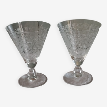 Pair of Baccarat crystal glasses