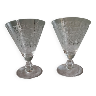 Pair of Baccarat crystal glasses