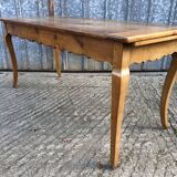 Antique Louis XV style farmhouse table in solid cherry wood.