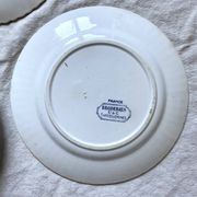 Sarreguemines ironstone dessert plates, "Embroidery" model