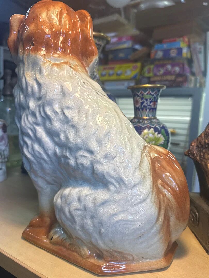 Set of 2 Dog Statues – Staffordshire – Ornament – Vintage Pair
