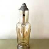 Vintage glass and tin jug