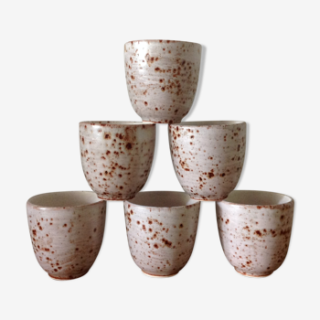 6 tasses gres pyrité