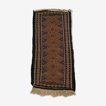 Tapis persan iranien 46x88cm fait main laine sur coton