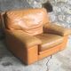Roche Bobois leather armchair - cognac - 1990