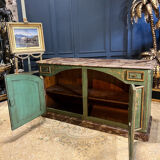 Buffet de chasse de style Louis XIV à double évolution en bois peint
