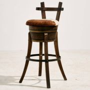 Tabouret de bar en hêtre vintage, années 1970