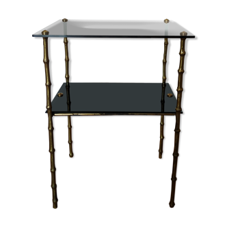 Bronze and glass side table in the 1950s