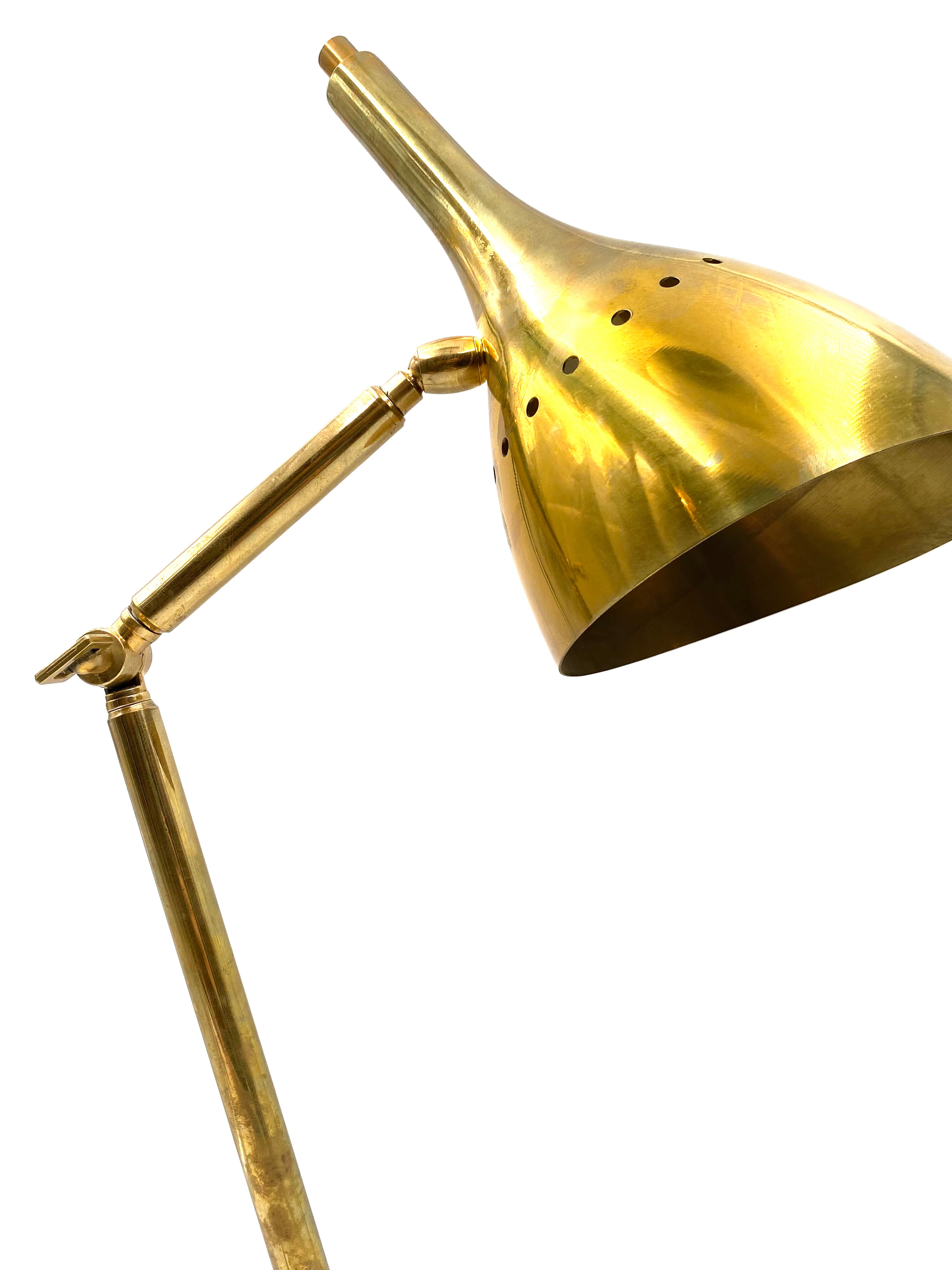 Golden brass table with Carrara marble base, Italy ca. 1980