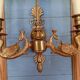 Pair of bronze and sheet metal hot water bottle wall lights