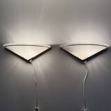 Set of Vintage Glass Wall Lamps with Gold Holder, 1970s