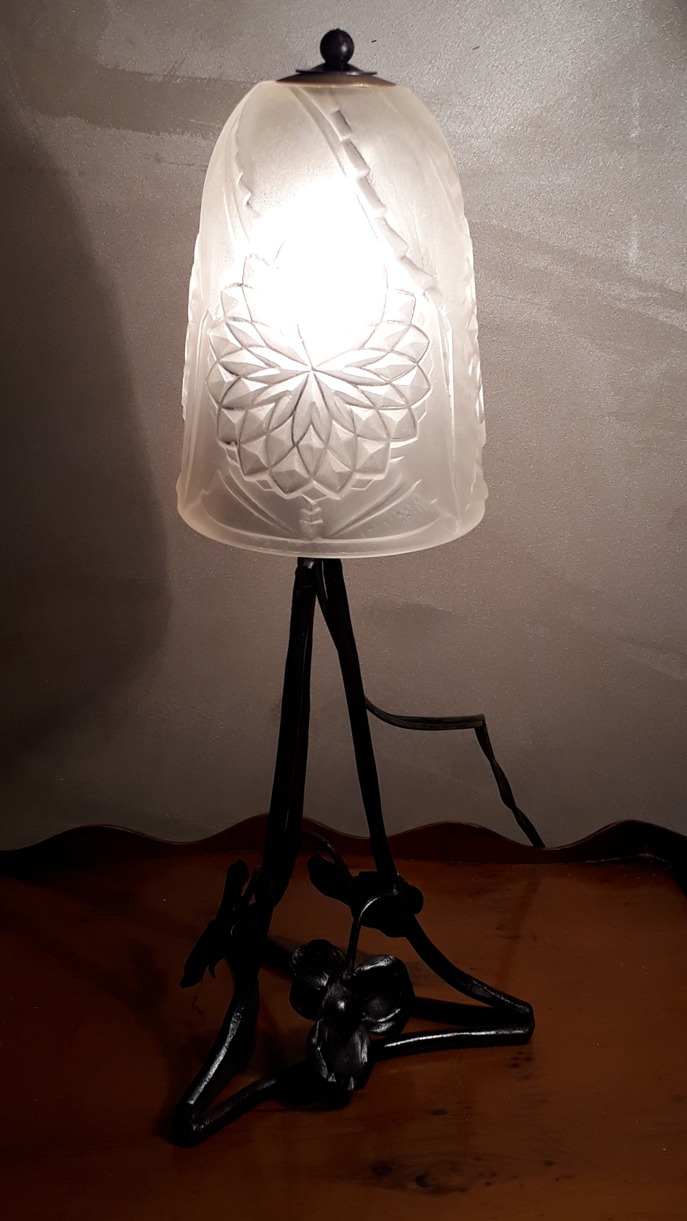 office lamp art nouveau signed Viarme
