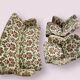 Vintage armchairs and sofa compass legs 1950 old floral pattern