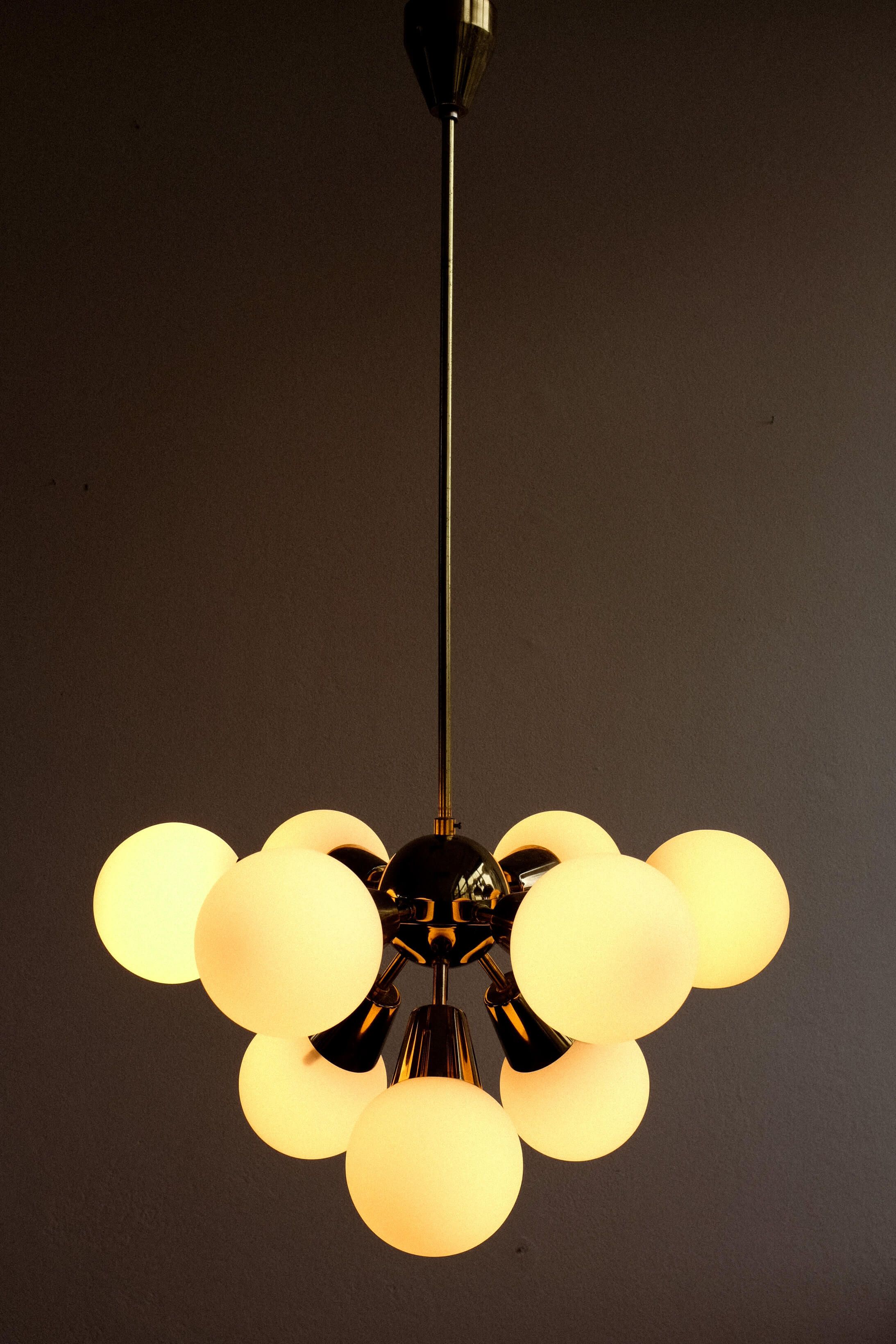 Vintage Czechoslovak Chandelier Sputnik by Kamenicky Senov, 1960s