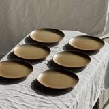 Set of 6 dessert plates in stoneware Village France D20