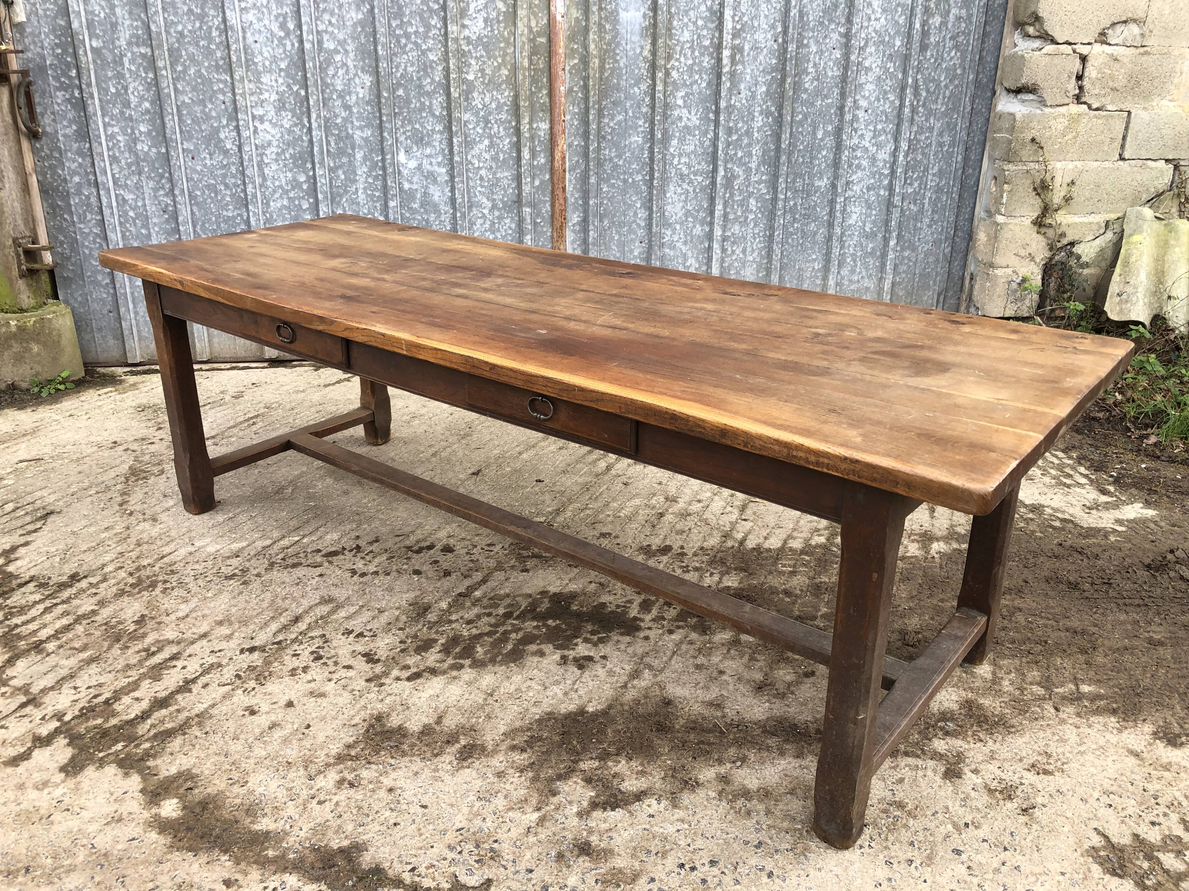 Antique solid oak farm table