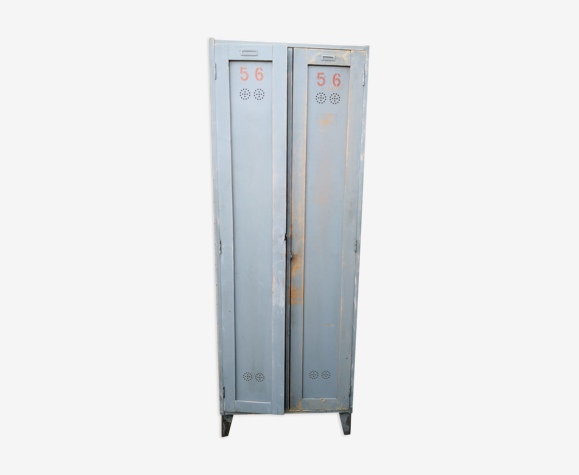 Wardrobe with vintage wooden coat holder