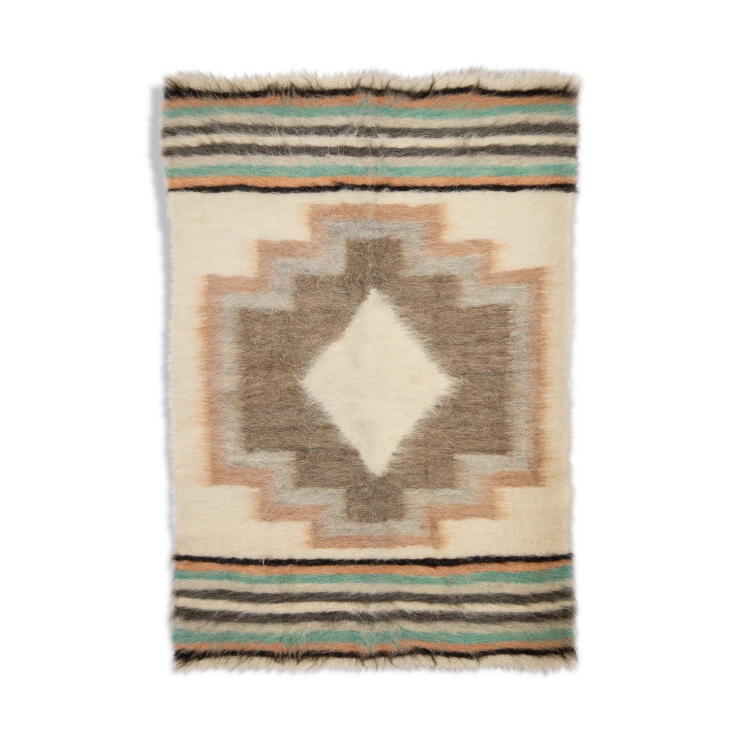 Patterned wool cover 192 x 141 cm