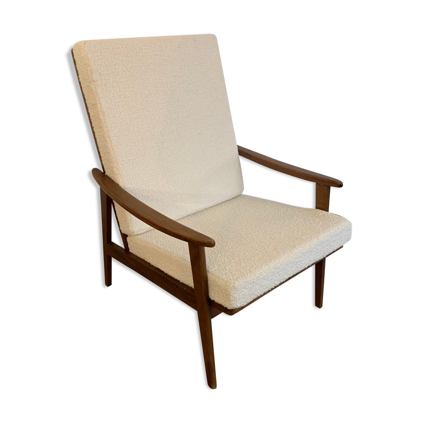 Scandinavian armchair redone fabrics buckles