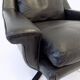ESA model 802 pair of black leather lounge chairs by Werner Langenfeld