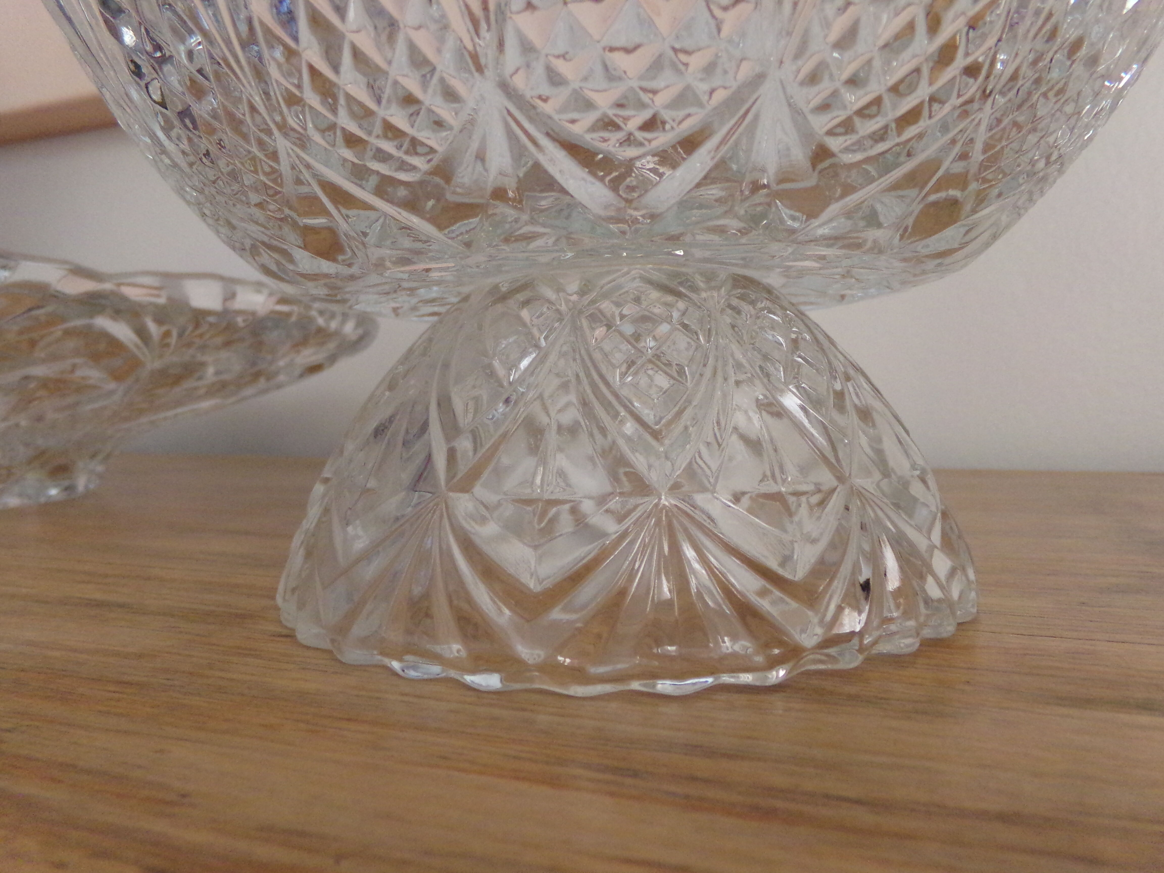 Cut glass dish and fruit cup