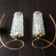 Pair of brass sconces and structured tulip glass 60/70s