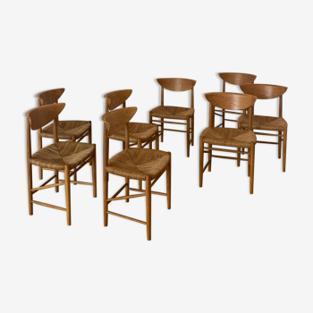 Set of 8 oak dining chairs model 316 by Peter Hvidt & Orla Mølgaard Nielsen for Søborg Mobler