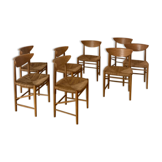 Set of 8 oak dining chairs model 316 by Peter Hvidt & Orla Mølgaard Nielsen for Søborg Mobler