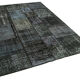 Hand-knotted oriental overdyed 171 cm x 240 cm black patchwork carpet