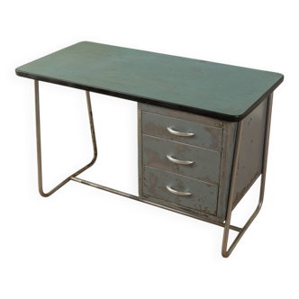 1950s Industrial Desk, Vintage Steel