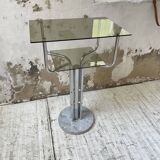 80s glass and marble console