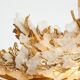 Dining table brass sculpture rock crystals Isabelle Faure 1970
