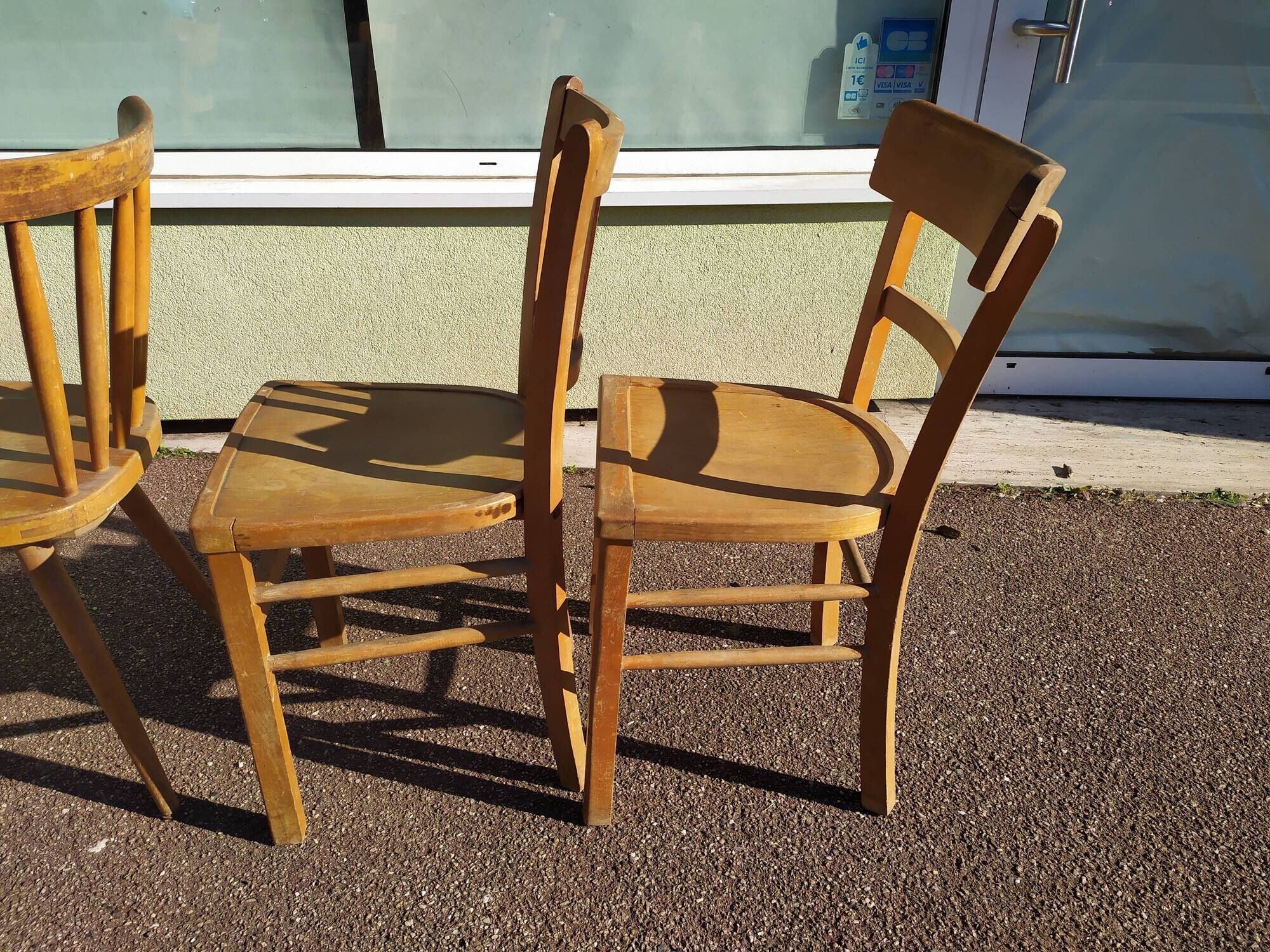 Lot of 4 luterma wood bistrot chairs years 50/60