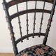 Set of 4 Napoleon chairs in blackened wood and floral fabric.