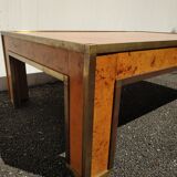 Coffee table magnifier to elm and brass year 1970