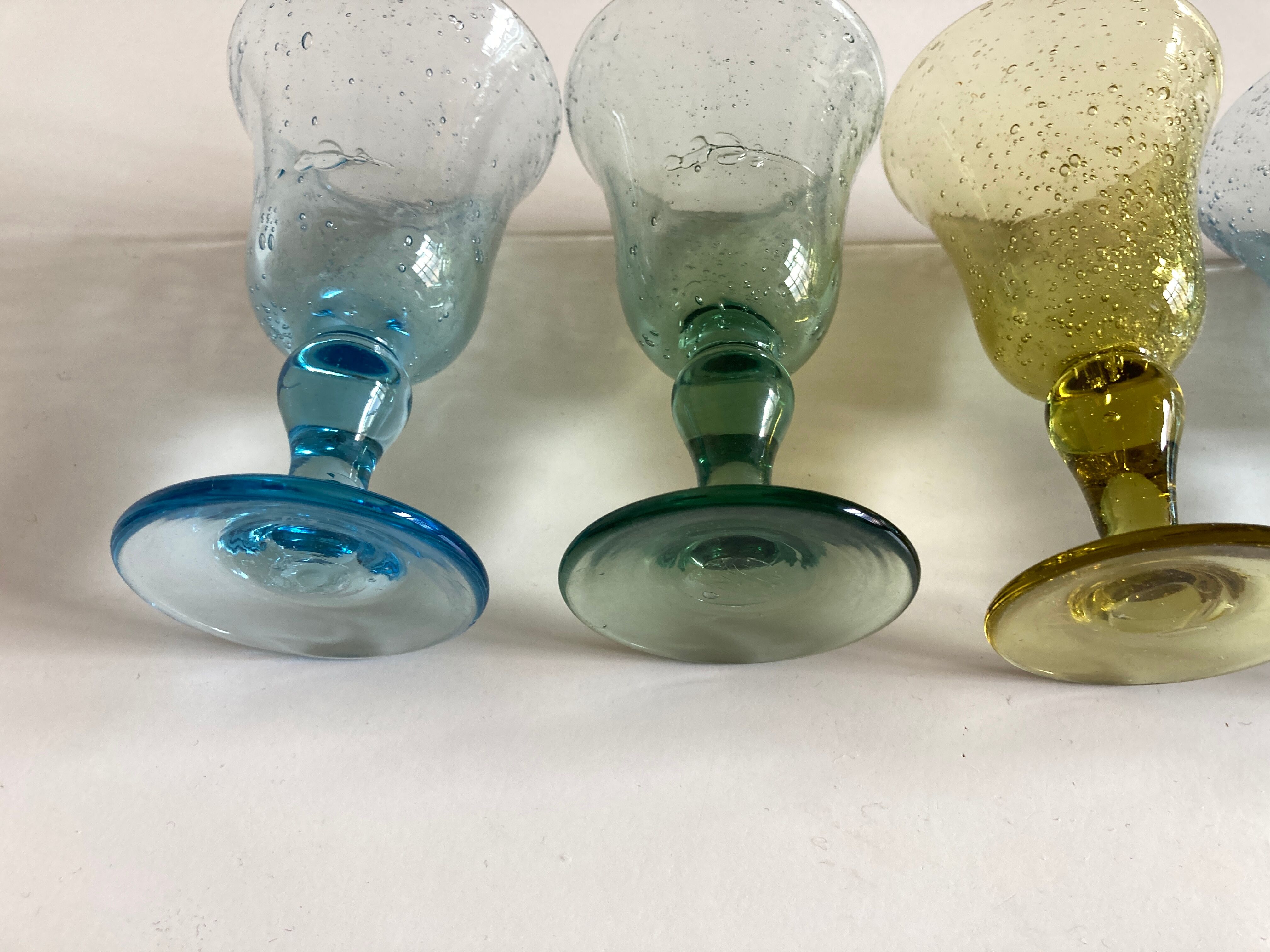 Set of 6 glasses Biot wine 1960