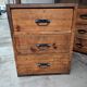 Pair of workshop furniture, solid wood, metal top 1930, 1950